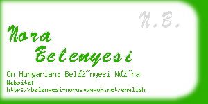 nora belenyesi business card